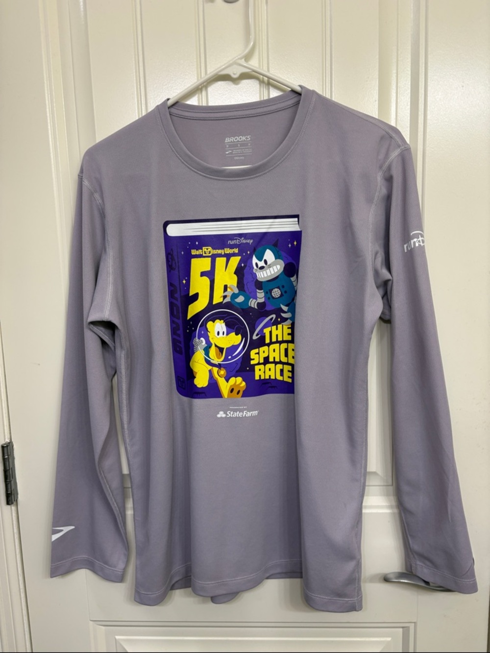Brooks Long Sleeve 5K 'The Space Race' Graphic Shirt - Lavender